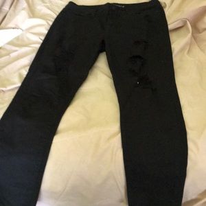 Distressed black jeans